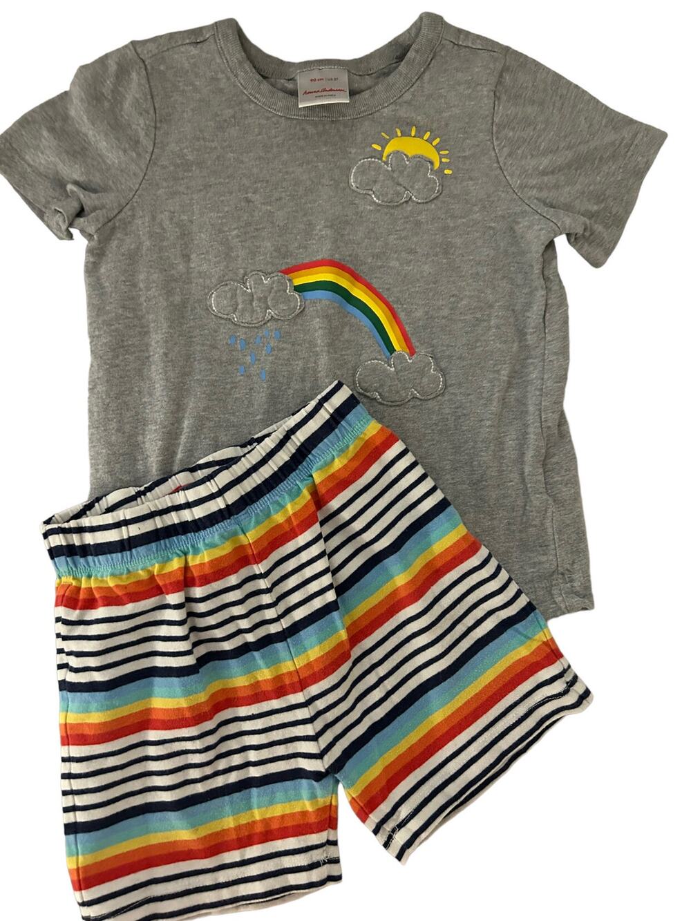 Hanna Andersson Grey Rainbow Shirt Stripe Shirts Size 85